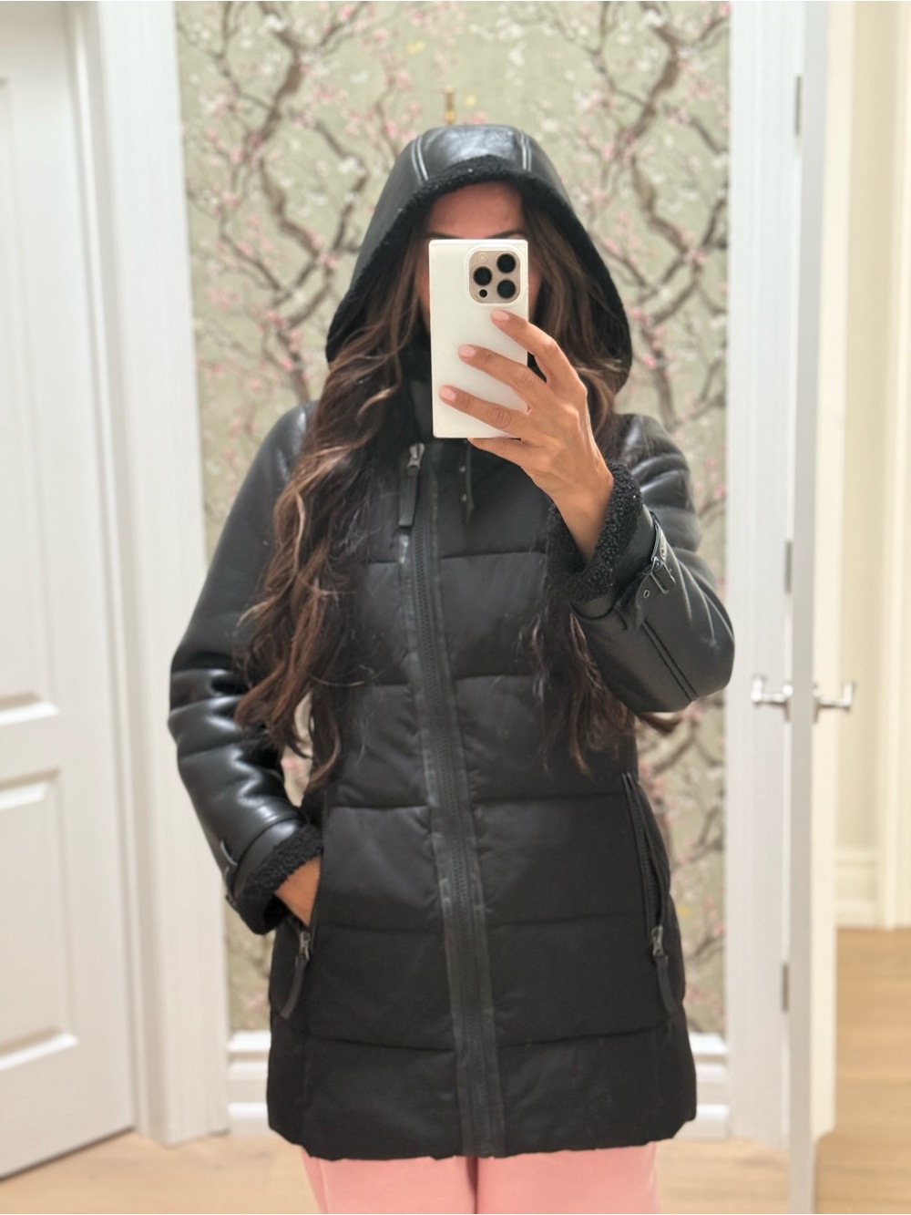 Calvin Klein Black Hooded Quilted Puffer Coat
